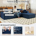 95" Cloud Sectional Couch with L-Shape Chaise, Modular Comfy Sofa Chaise Longue - Image 4