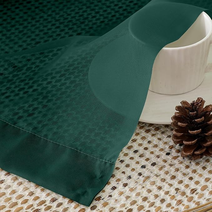Hunter Green Sheer Curtains 63 Inches Long 2 Panels - Image 4