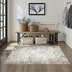 Area Rug Living Room: 3x5 Modern Washable Indoor Soft Carpet Brown | - Image 3