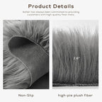 Ashler Faux Fur Rug, Fluffy Shaggy Area Rug Ultra Soft 2.3 x 3.3 Feet Sheepskin - Image 6