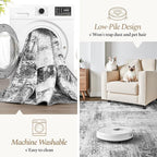 Rugflix 8x10 Area Rugs for Living Room, Washable Grey Large Rug | Machine - Image 3