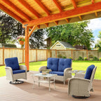 Belord Patio Wicker Chairs Swivel Rocker - Image 6