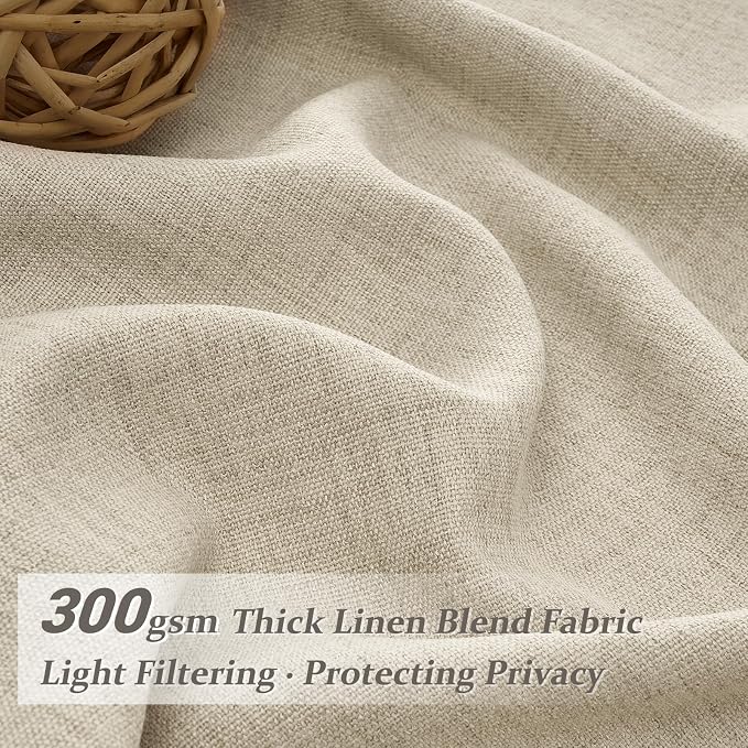 Boho Viral Linen Curtains 84 Inch Length 2 Panels Set - Image 3