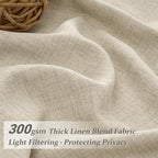 Warm Beige Extra Long Thick Burlap Sheer Curtains 108 Inches Long - Image 4