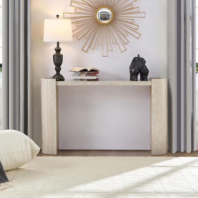 53.15" Faux Marble Pattern Entryway Table - Image 3