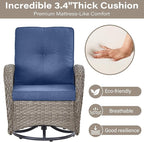 Belord Swivel Patio Chairs Wicker Set - Image 5