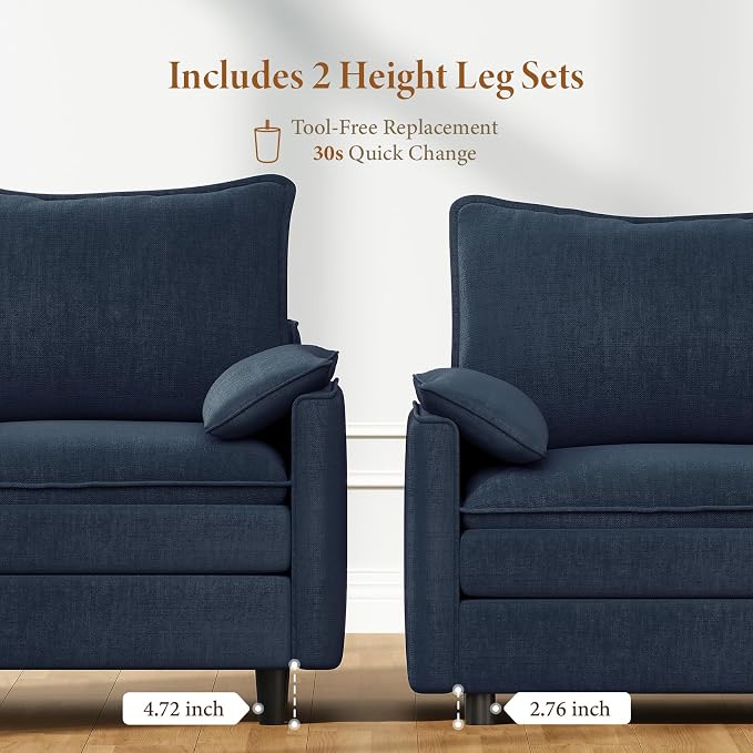 Vesgantti 40" Single Seat Sofa, Comfy Cloud Couch Deep Seat Upholstered Couch - Image 3