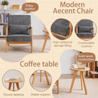 Beige Midcentury Modern Accent Chair - Image 6