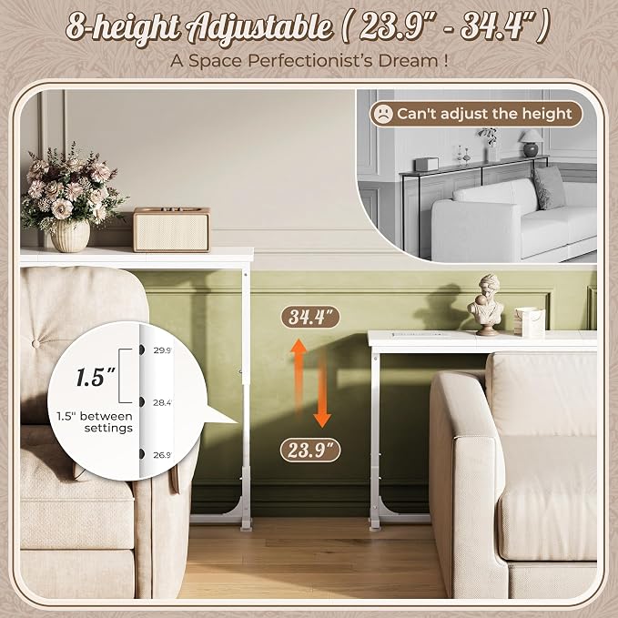 Huuger 78.7 Inch Behind Couch Table - Image 4