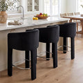HNY Modern Counter Height Bar Stools Set of 3, Upholstered Barstools by HNY