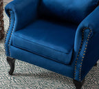 Mid Century Modern Accent Chair Upholstered Armchair Comfy Velvet Fabric Single - Image 5