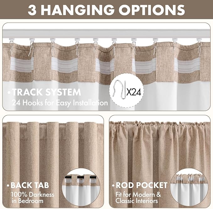MIULEE 100% Blackout Linen Curtains - Image 5