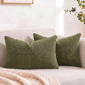 Fancy Homi 2 Packs Olive Green Lumbar Decorative Throw Pillow Covers 20x28 Inch by Fancy+Homi