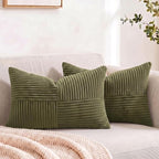 Fancy Homi 2 Packs Olive Green Lumbar Decorative Throw Pillow Covers 20x28 Inch by Fancy+Homi