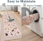Pink Floral Hallway Runner Rug 2x10 - Image 8