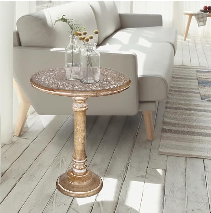 Lightnpro Carved Round End Table - Image 3