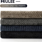 MIULEE Soft Decorative Chenille Pillow Covers Navy Grey 20x20 Pack of 4 | - Image 6
