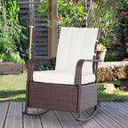 Outsunny Wicker Outdoor Rocking Chair, Patio Recliner - Image 2