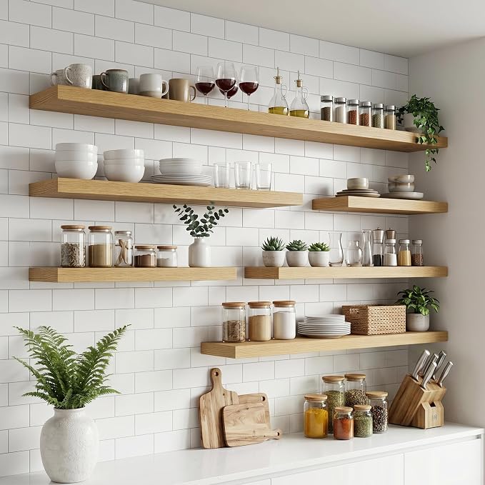 FLYJOE Floating Shelves for Wall, 48 Inch Floating Shelves Set of 1, Kitchen - Image 5