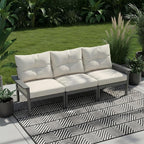 HDPE 4 Piece Patio Furniture Set, All-Weather Outdoor Couch - Image 8