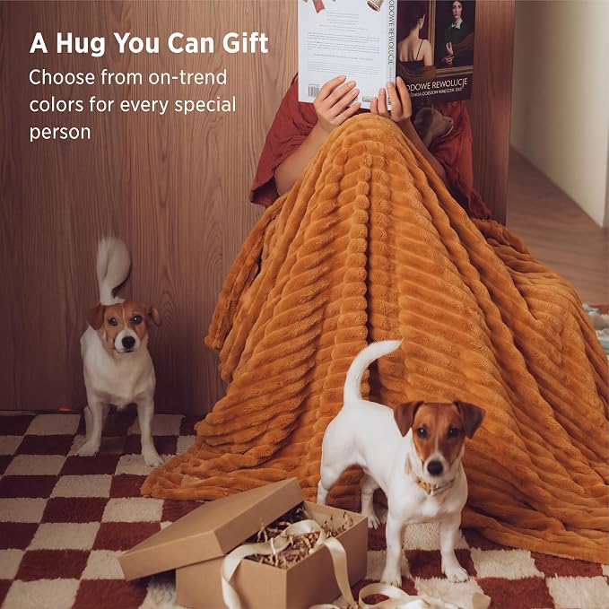 Bedsure Soft Twin XL Blanket for Bed Dorm Orange 66"x90" | Birthday Gifts for - Image 5