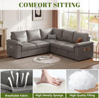85 Inch Faux Leather Modular Sectional Sofa - Image 5