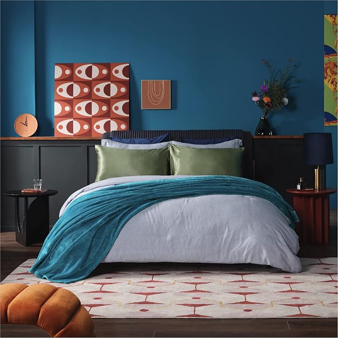 Bedsure GentleSoft Fleece Blankets King Size Teal - Image 6