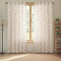 Boho Floral Light Filtering Curtains 90 Inch 2 Panels Linen Texture | Farmhouse by Unknown