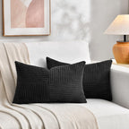 Fancy Homi 2 Packs Black Lumbar Decorative Throw Pillow Covers 14x24 Inch - Image 5