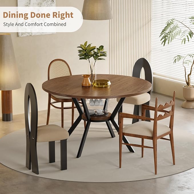 42" Round Dining Table for 4, Farmhouse Kitchen Table - Image 3