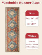 SERISSA 2'6"x12' Washable Non Slip Boho Runner Rug - Image 6