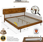 Acacia Frida King Size Bed Frame and Headboard Solid Wood Platform Bed - Image 2