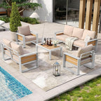 Aoxun Aluminum Patio Furniture Set, 5 Piece Luxury Outdoor Sectional - Image 7