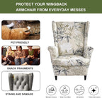 HAOYONG Wing Chair Slipcovers Printed Wingback Chair Covers 2 Pieces Wingback - Image 5