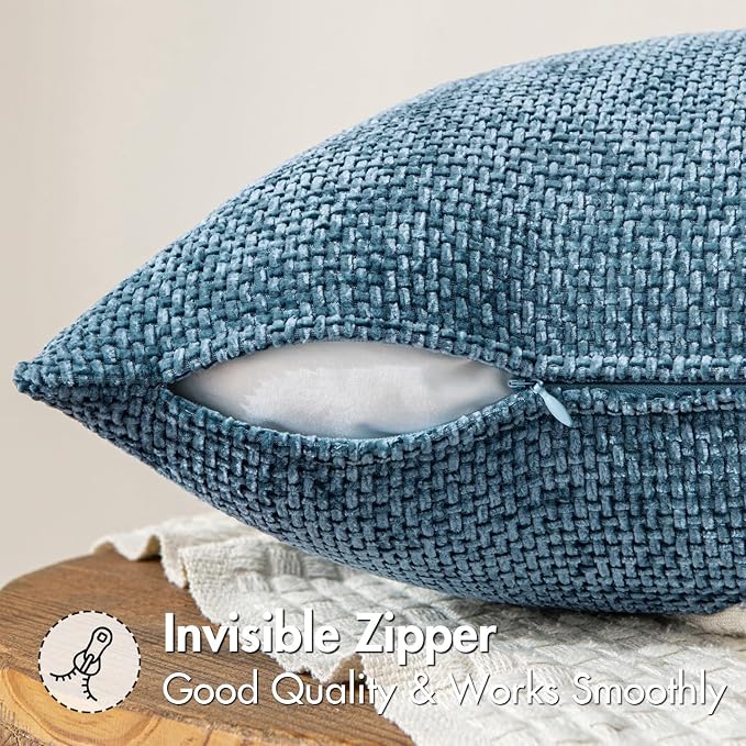 MIULEE Decorative Couch Throw Pillow Covers 20x20 Inch Coastal Blue 2 Pack | - Image 5
