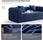 79" Convertible Sofa Bed with Fixed-Shape Frame & Removable Armrests, Modular - Image 7