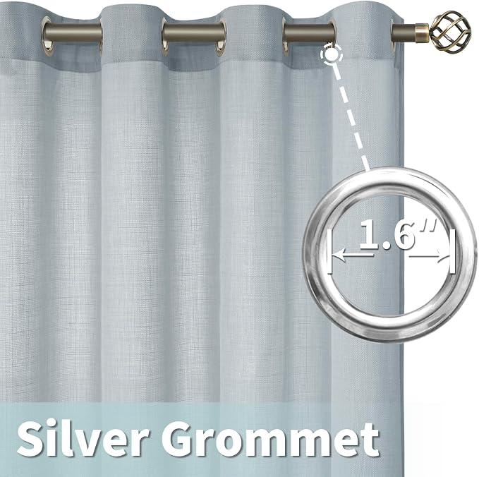 Light Filtering 72 inch Long Linen Curtains - Image 5