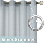 Haze Blue Linen Curtains 54 Inch Length - Image 5