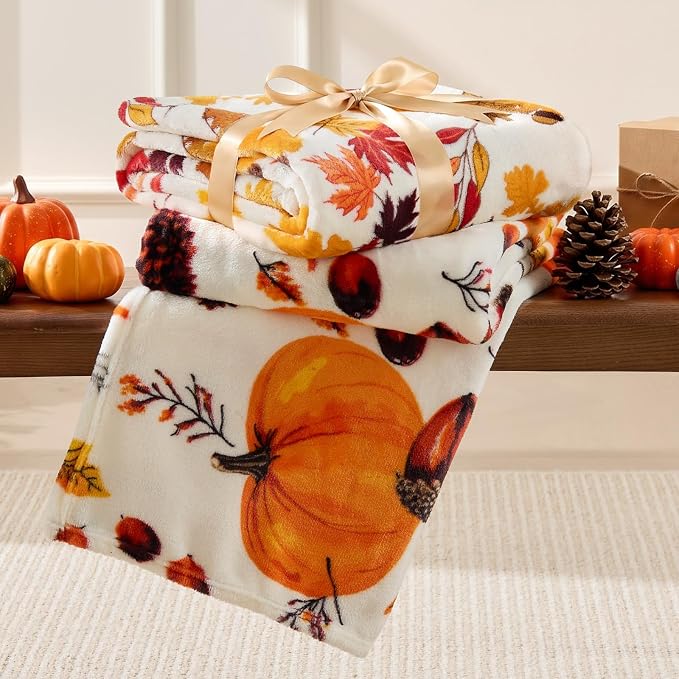 BEDELITE Fleece Blanket Soft Plush Fall Twin Size Autumn Leaves 60"x80" | Ultra - Image 5