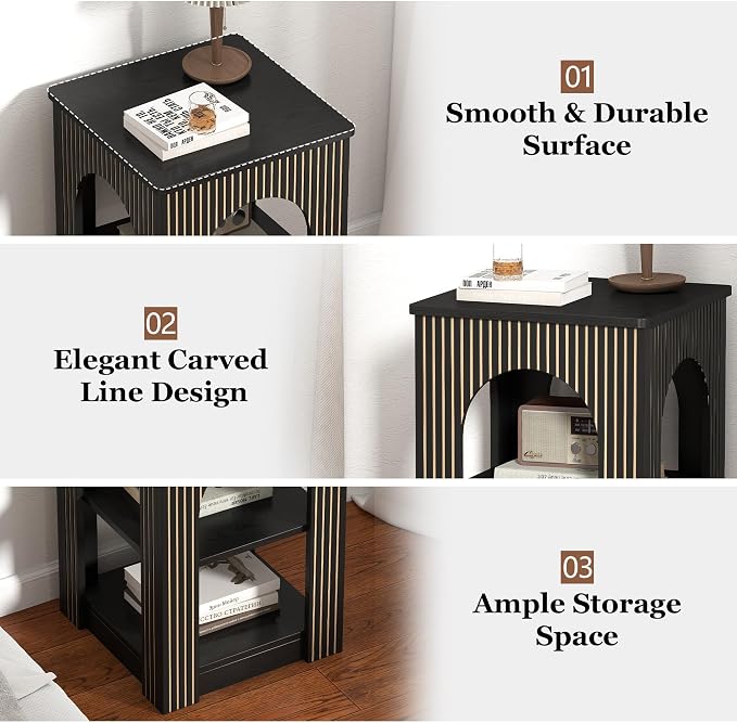 weselon End Table Set of 2, Mid-Century Modern Side Table - Image 5