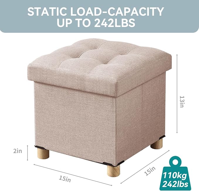 BRIAN & DANY Ottoman with Storage, Small Storage Ottoman - Image 2