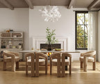 Hyfirm Upholstered Barrel Dining Chairs Set of 6, Khaki Velvet Kitchen Accent by Hyfirm