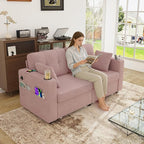 67" Small Loveseat Couch with Storage, USB Charging and Cup Holder, Space - Image 7