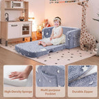 Foryoomi Extra Wide Kids Couch, 2-in-1 Soft Couch - Image 6