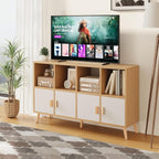 8-Cube Storage Organizer with Doors & 5 Solid Wood Legs, Mid-Century Modern - Image 5