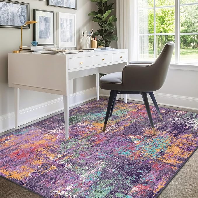 RELEANY Washable 7'x9' Abstract Area Rug - Image 8