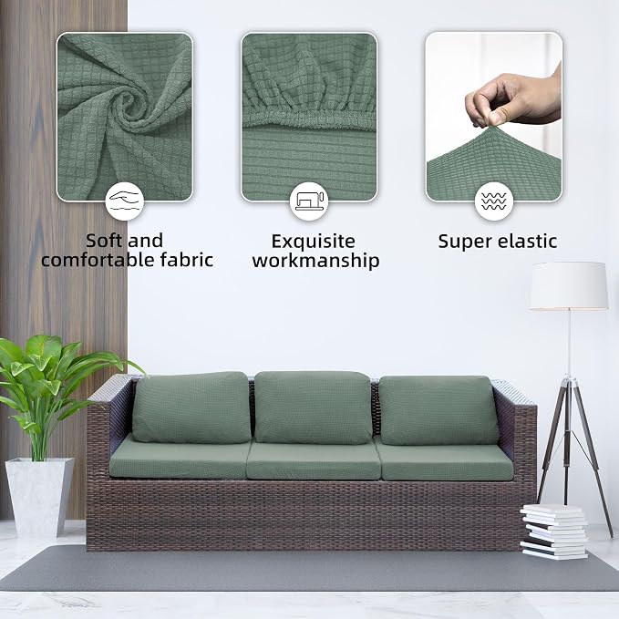 8PCS Patio Cushion Covers.Patio Furniture Couch SeatSlipcovers | Washable - Image 3