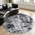 Rugflix Round Area Rugs 6Ft for Living Room, Washable Black Grey Circle Rug | by RugflixAreaRugs