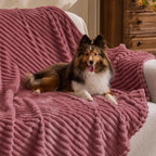 BEDELITE 3D Ribbed Brick Dust Fleece Throw Blanket - Image 3
