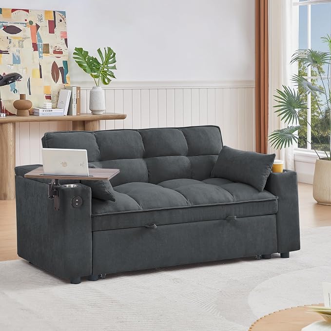 hansones 65'' 3-in-1 Folding Convertible Sofa Bed, Pullout Sofa, Modern - Image 5
